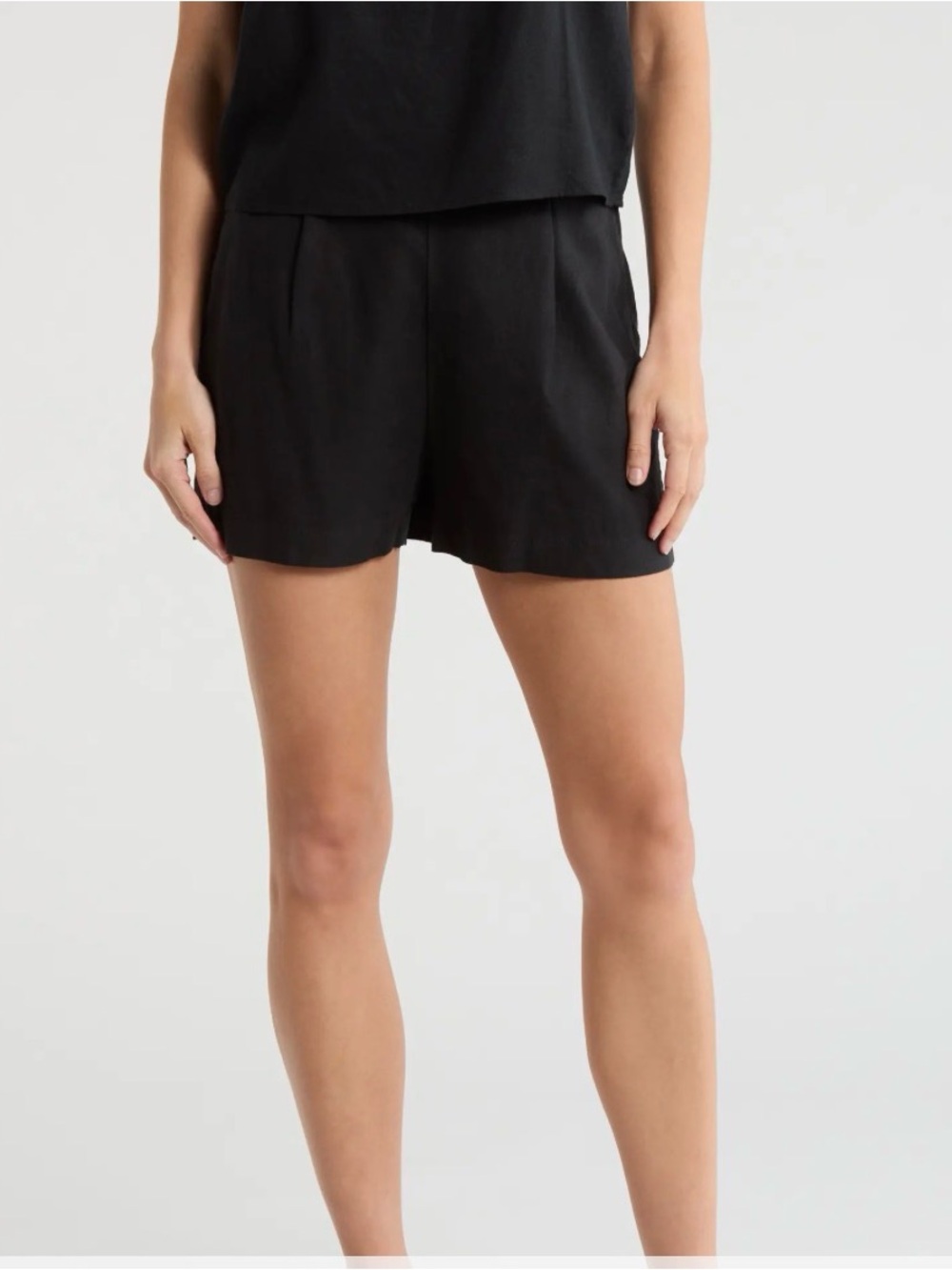 Madewell Solid Linen Blend High Waisted Shorts. Size Medium